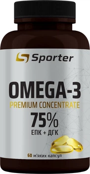 Жирні кислоти Sporter Omega-3 Premium Concentrate 750 mg EPA&DHA 60 капсул (4820249725702)