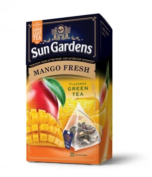 Чай зелений Mango Fresh (20*1.6г) в пірамідках, Sun Gardens