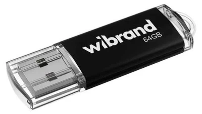 Флеш накопитель USB 64Gb Wibrand Cougar, Black, USB 2.0 (WI2.0/CU64P1B)