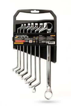Ключі накидні MASTERTOOL набір 8 шт (6-20, 22 мм) 31CrV3 COLD FORGED DIN897 72-3208
