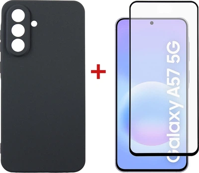 Чохол для смартфона Dengos Carbon для Samsung Galaxy A57 Black + захисне скло (DG-KM-195)
