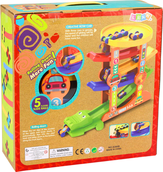 Tor Lean Toys Zjeżdżalnia Równoważnia Krokodyl 5 poziomów + 5 autek 28952 (5905991089322)