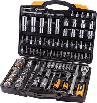 Набір інструментів MASTERTOOL PROFI ¼"&½" 111 шт 4-14 мм 10-32 мм CrV50BV30 протиударний кейс 78-5111