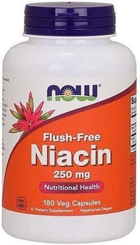 Niacyna Now Foods Flush-Free Niacin 250 mg 180 kapsułek (733739004840)