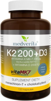 Вітамінний комплекс Medverita K2 200 + D3 2000 МО 120 капсул (5905669084567)