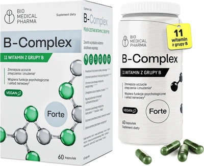 Witaminy z grupy B Bio Medical Pharma B-Complex 60 kapsułek (5905669622424)