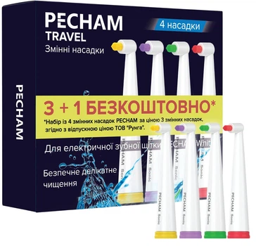 Насадки монопучковые для электрической зубной щетки Pecham Travel White (4820301550020)