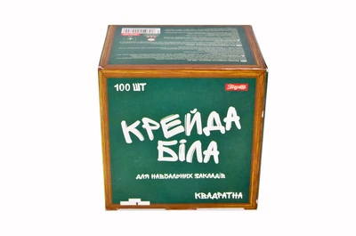 Мел 1вересня Шкільний білий 12х12мм 100 шт. квадратний (400070)