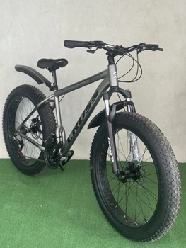 Фэтбайк Cross Crossover 26х4.0 алюминиевая рама 19”, 21 скорость Shimano Tourney серый