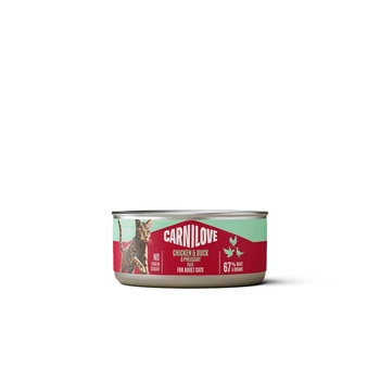 Вологий корм консерва Carnilove Chicken, Duck & Pheasant для котів паштет курка, качка і фазан 100 г