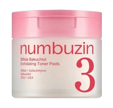 Тонер пэды для лица Numbuzin No.3 Bifida Bakuchiol Exfoliating Toner Pads, 70шт