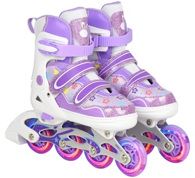 Ролики Inline T-REX фиолетовые 34-37 с амортизацией и качественными подшипниками