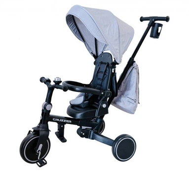 Беговел Tri-cycle 6in1 Milano 002 серый беговел и велосипед с боковой поддержкой и козырьком