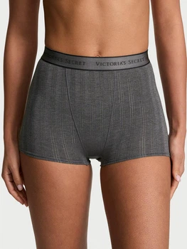 Женские трусики Victoria's Secret (287997862) SoSoft Modal Ultra-Fine Logo High-Waist Boyshort S серые