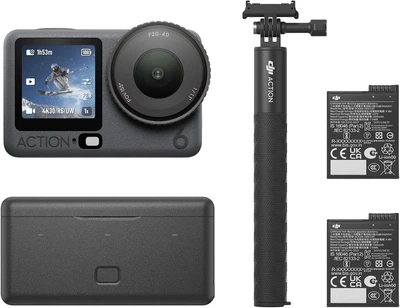 Экшн-камера DJI Osmo Action 6 Enhanced Combo / 38Мп / 8K / 240fps / Wi-Fi / Bluetooth / Влагозащищенная / Черная (102155234) - Уценка