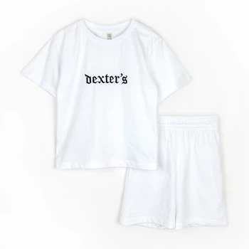 Однотонний Dexter`s комплект футболка та шорти dexters вишивка 122 см белый