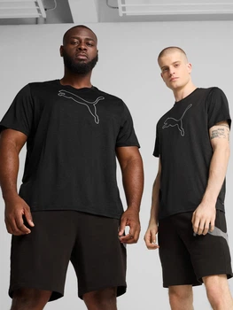 Футболка спортивна довга чоловіча Puma Tad Essential Heather Cat 52590701 M Black Heather (4067984045461)