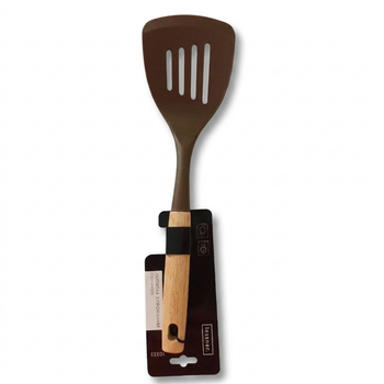 Лопатка силиконовая с прорезями Lessner Chef Choco 35,5см с деревянной ручкой (10333)