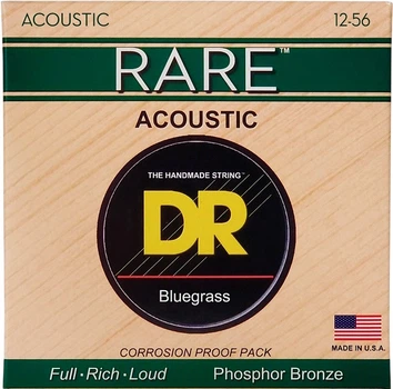 Струны для акустических гитар DR Strings Rare RPBG-12 Acoustic Phosphor Bronze Bluegrass 12-56 6 шт (40793)