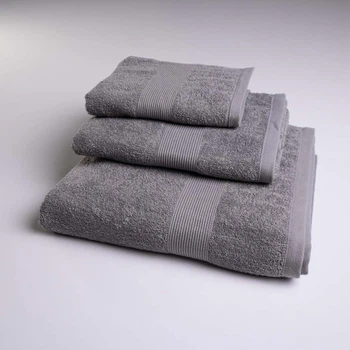 Набор махровых полотенец c Бордюром 3шт GM Textile 40х70см, 50х90см, 70х140см 400г/м2 (Серый)