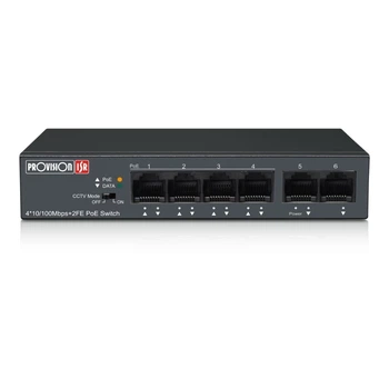 Коммутатор неуправляемый PoE Provision-ISR PoES-0460C+2I-V2 с 4 портами PoE