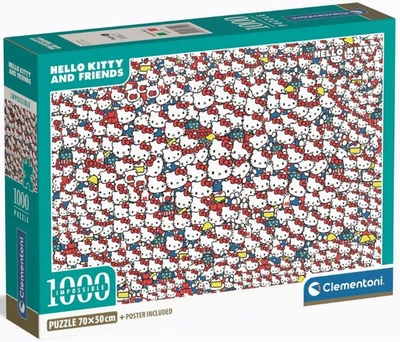 Пазли Clementoni Compact Impossible - Киця Hello Kitty та друзі / Sanrio Co., LTD. Hello Kitty and friends / 1000 елементів (37119)