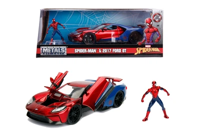 Суперкар Человека-Паука: Металлическая машина Marvel «Ford GT 2017» с фигуркой супергероя 1:24
