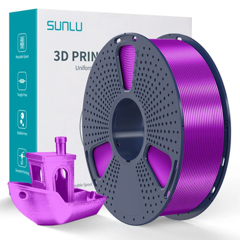 Філамент SUNLU PLA+ Silk Purple 1.75 мм 1 кг, шовковий фіолетовий пластик для 3D-принтера