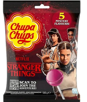 Леденцы на палочке Chupa Chups Stranger Things Очень странные дела 120 г - 5 таинственных вкусов 10 шт (53738)