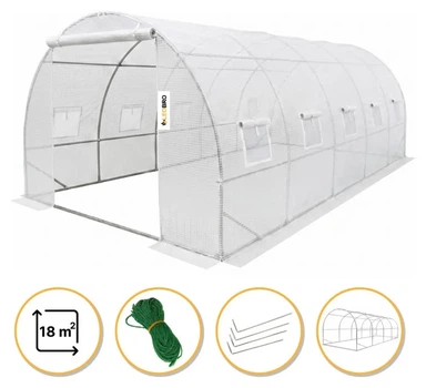 Посилена садова теплиця парник LEOBRO Garden 18м2 White (LB-18M25W) (LEO_LB-18M25W)