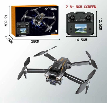 Квадрокоптер JX 815-31 WY знімний акумулятор 3.7V, пульт 2.4 GHz з екраном, USB-кабель, headless mode, Wi-Fi HD-камера, додаток, підсвічування, в