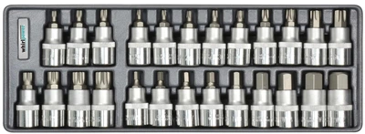 Набор бит под посадку 1/2" на ложементе Whirlpower 223299 (25 шт)