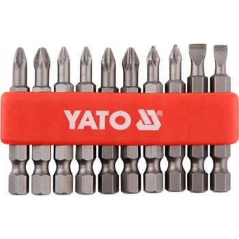 Набор отверточных насадок YATO (шлиц 5 мм, 6 мм, PH1/1, PH2/2, PZ1/1, PZ2/2, L= 50 мм) 10 шт (YT-0483)