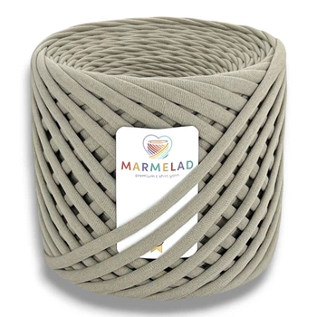 Трикотажная пряжа Мармелад 65 м 9-11 мм Olive Gray Оливковый серый