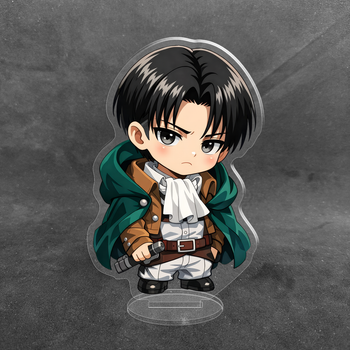 Акриловая коллекционная фигурка Чиби Chibi Атака титанов Леви Аккерман 2 10 см