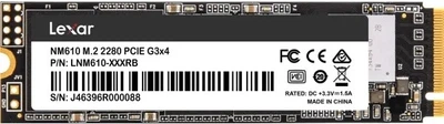 Dysk SSD Lexar NM610 250GB NVMe M.2 2280 PCIe 3.0 x4 3D NAND (TLC) (LNM610-250RB)