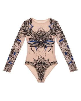 Розумний купальник Bip Bip XL Бежевий/Чорний (ZumaL-tatoo-lot)
