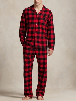 Пижама (рубашка + брюки) мужская хлопковая Ralph Lauren 491571820 L Красная (491571820)