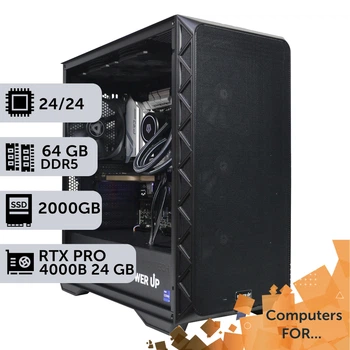 Комп'ютер Power Up #22 для REVIT/Core Ultra 9 285K/64 GB/SSD 2TB/NVIDIA Quadro RTX PRO 4000B 24GB для проектування та інженерії оптимізовано для роботи з CAD-програмами призначеними для 2D та 3D-проектування