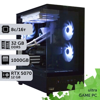 Игровой компьютер GamePC Ultra #592 Ryzen 7 7800 X3D/32 GB/SSD 1TB/GeForce RTX 5070 12GB сборка для киберспорта современных игр стрима