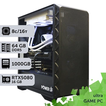 Ігровий комп'ютер GamePC Ultra #591 Ryzen 7 9800 X3D/64 GB/SSD 1TB/GeForce RTX 5080 16GB збірка для кіберспорту сучасних ігор стриму
