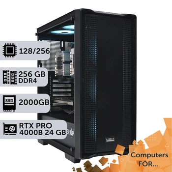 Комп'ютер Power Up #20 для REVIT/AMD EPYC 7С13 x2/256 GB/SSD 2TB/NVIDIA Quadro RTX PRO 4000B 24GB для проектування та інженерії оптимізовано для роботи з CAD-програмами призначеними для 2D та 3D-проектування