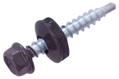 Саморіз покрівельний Apro 4.8 x 35 мм RAL 8019 (50 шт.) (SDS48358019)