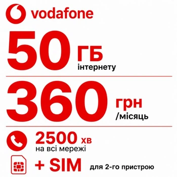 Стартовий пакет Vodafone Business Connect — 50 ГБ, 2500 хвилин та додаткова SIM-карта