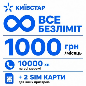 Стартовий пакет Київстар — повний безліміт та 10000 хвилин