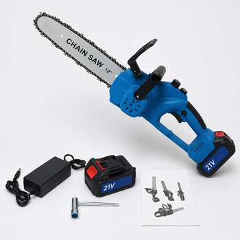 Акумуляторна ланцюгова пила Electric Saw 12" 21В, потужна бездротова електропила 15000 мАг (Набір 2 АКБ)