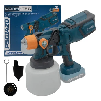 Аккумуляторный краскопульт PROFI-TEC PSG1420 (без аккумулятора и зарядного устройства)