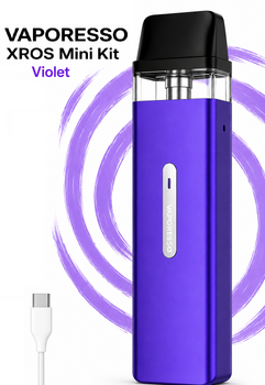 Pod-система электронная сигарета Vaporesso XROS Mini Kit Violet под система вейп 9,8 см, 1000 мАч , 0,8Ω, Метал+пластик