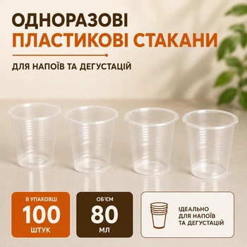 Одноразовые рюмки стопки пластиковые маленькие 80 мл 100 шт (80 мл)