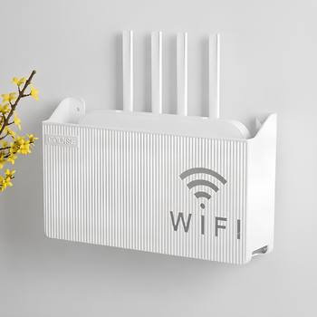 Полка-подставка для Wi-Fi роутера COLNSE, настенная, 24,5×14×6 см, белая